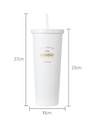 Classic Black White Series Straw Steel Bottle 800m