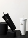 Classic Black White Series Straw Steel Bottle 800m