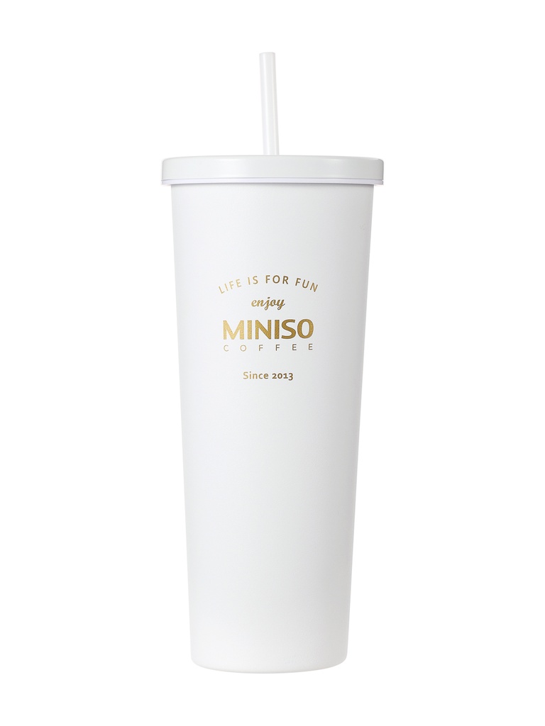 Classic Black White Series Straw Steel Bottle 800m