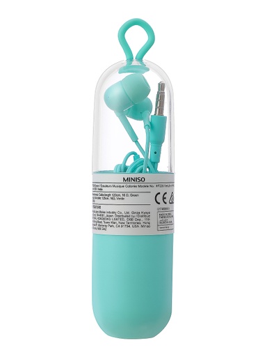 [Colorful Music Earphone Model No HF236 Green (Miniso)] Colorful Music Earphone Model No HF236 Green