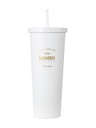 Classic Black White Series Straw Steel Bottle 800m